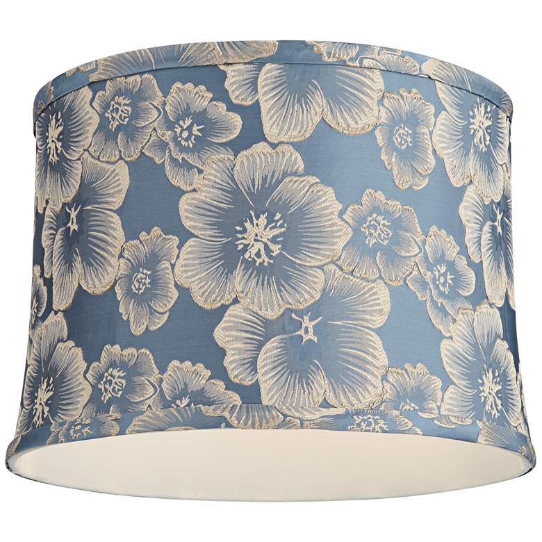 Image 3 Camellia Blue Softback Drum Lamp Shade 13x14x10 (Washer) more views