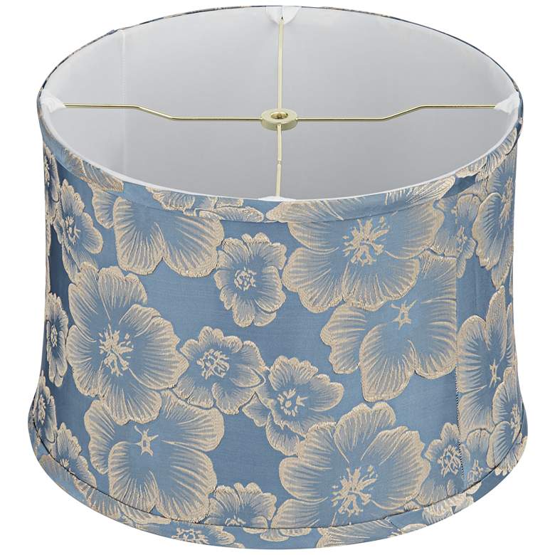 Image 4 Camellia Blue Softback Drum Lamp Shade 13x14x10 (Washer) more views