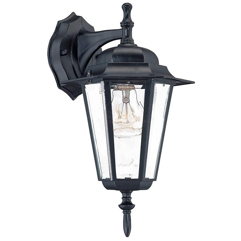 Image 1 Camelot 14-in H Matte Black Medium Base (E-26) Outdoor Wall Light