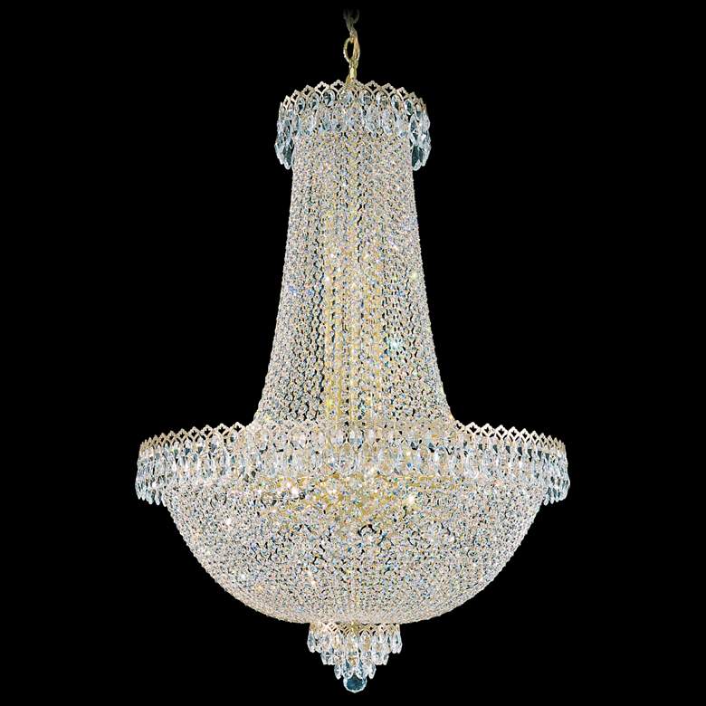 Image 1 Camelot 40"H x 28"W 31-Light Crystal Pendant in Polished Gold