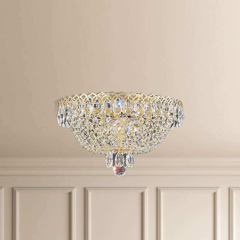 Image 3 Camelot 7 inchH x 11 inchW 3-Light Flush Mount in Silver more views
