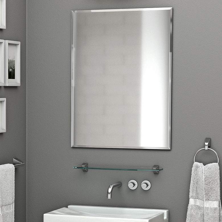 Image 1 Cameo 23 1/2" x 31 1/2" Frameless Flush Mount Mirror