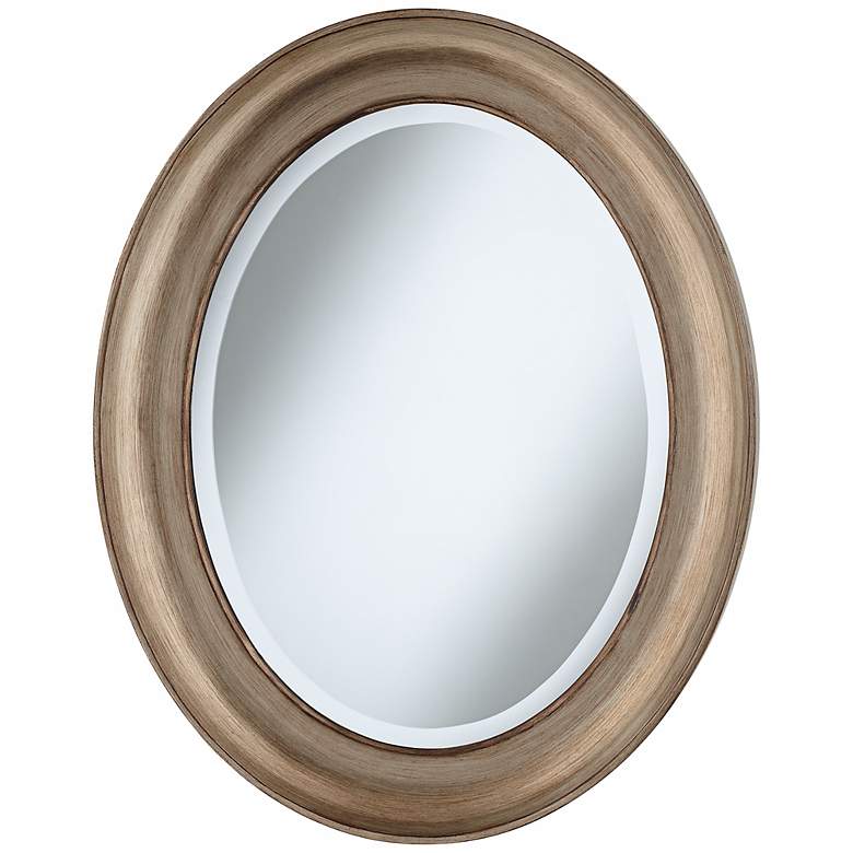 Image 1 Cameo Champagne Finish 30 1/2 inch High Oval Wall Mirror