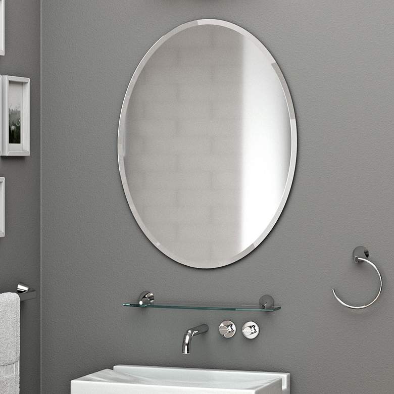 Image 1 Cameo Flush Mount 19 1/2 inch x 26 1/2 inch Frameless Mirror