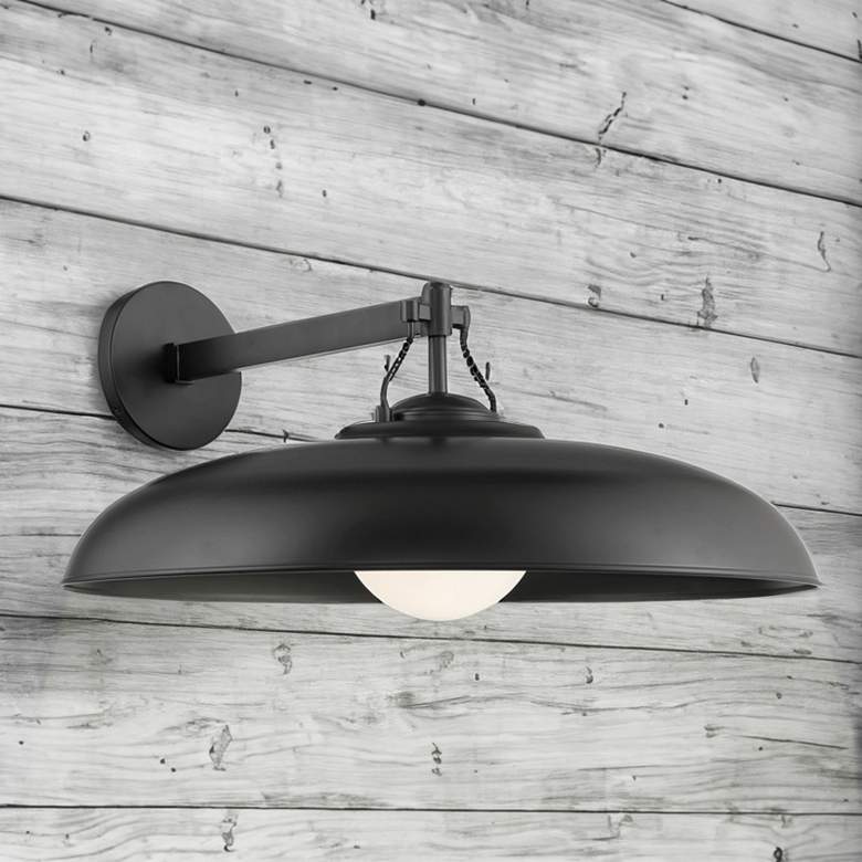 Image 1 Cameo Shores 11 1/4" High Black Coal Outdoor Wall Light
