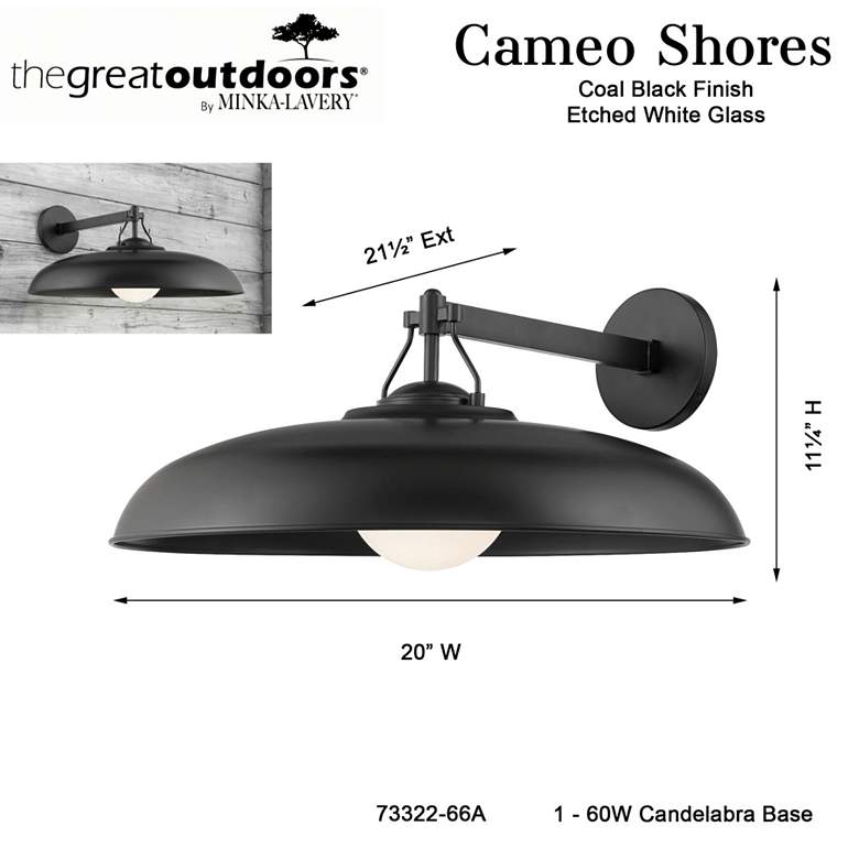 Image 5 Cameo Shores 11 1/4" High Black Coal Outdoor Wall Light more views