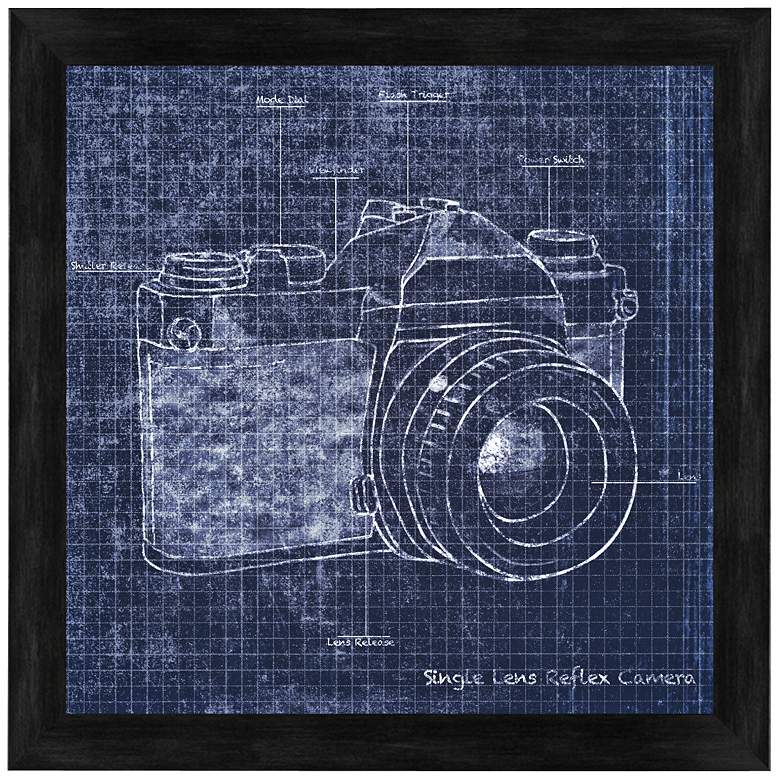 Image 1 Camera Blueprint I 16 1/2 inch Square Framed Wall Art