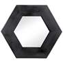 Cameron 18.5" x 18.5" Black Teak Wood Hexagon Wall Mirror