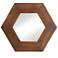 Cameron 18.5" x 18.5" Dark Brown Teak Wood Hexagon Wall Mirror