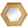 Cameron 18.5" x 18.5" Natural Teak Wood Hexagon Wall Mirror
