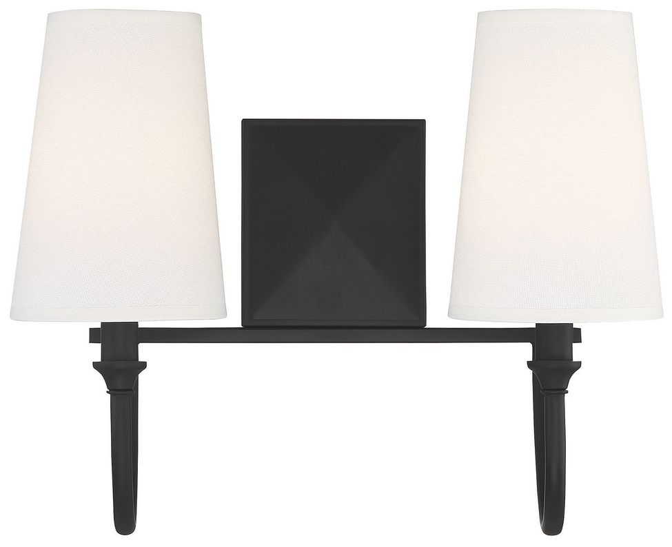 Cameron 2-Light Bathroom Vanity Light in Matte Black