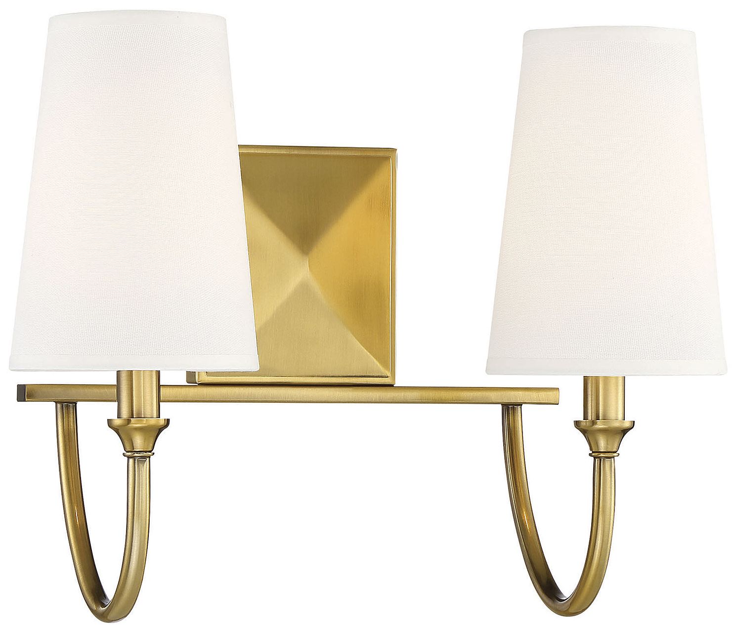 Image 3 Cameron 2-Light Bathroom Vanity Light in Warm Brass more views