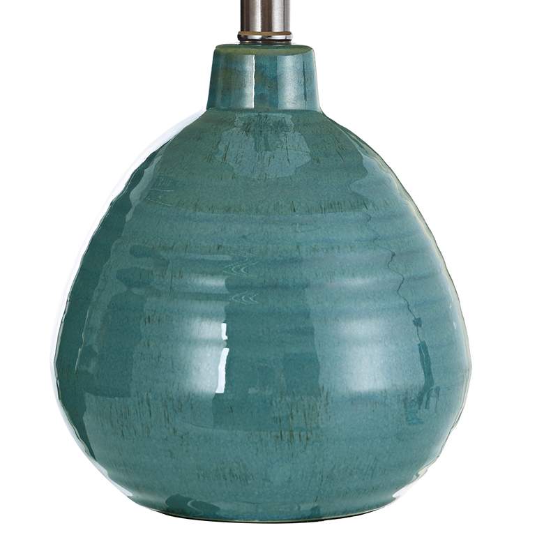 Image 2 Cameron 21 1/2 inch Turkish Blue Ceramic Jar Table Lamp more views