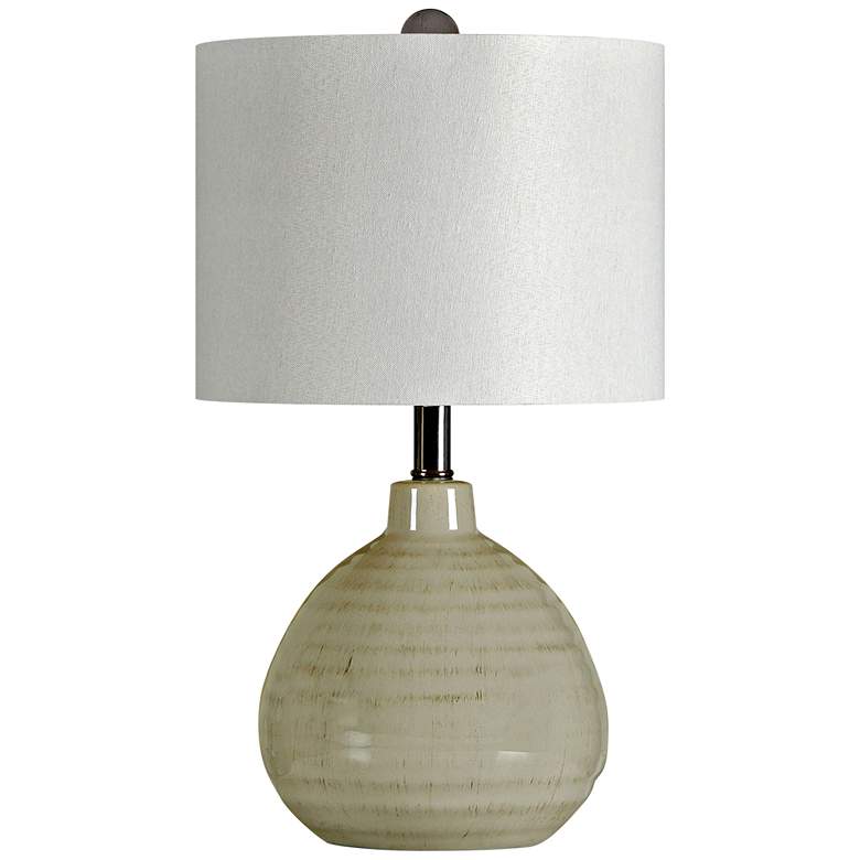 Image 1 Cameron 21 inch High Cool Grey Ceramic Jar Accent Table Lamp