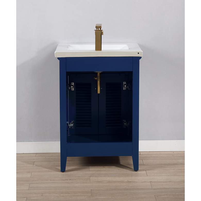 Image 3 Cameron 24 inch Wide Blue Wood 2-Door Single Sink Vanity more views