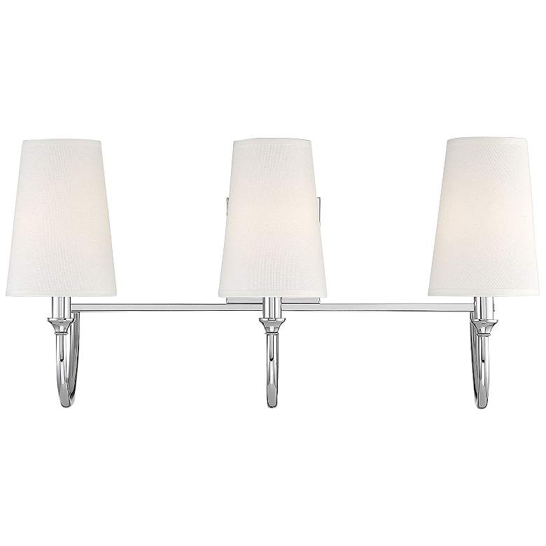 Image 1 Cameron 24 inch Wide Polished Nickel Metal 3-Light Bath Light