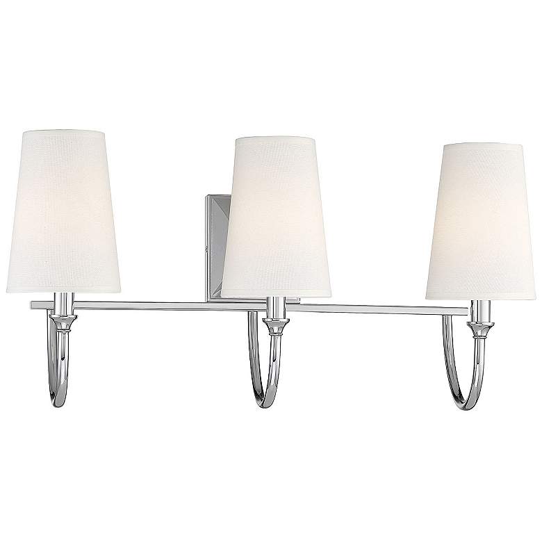 Image 3 Cameron 24 inch Wide Polished Nickel Metal 3-Light Bath Light more views