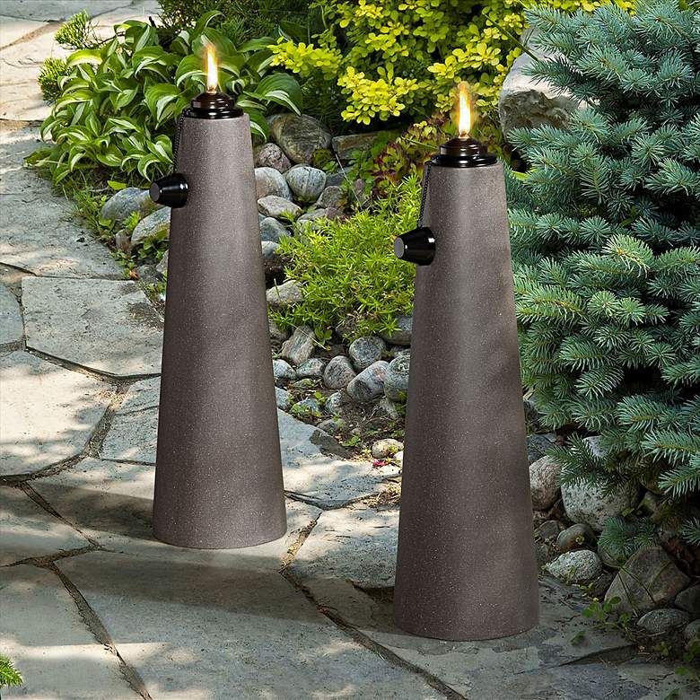 Image 5 Cameron 27 1/2" High Dark Brown Oil Patio Torch more views