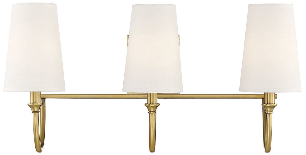 Cameron 3-Light Bathroom Vanity Light in Warm Brass