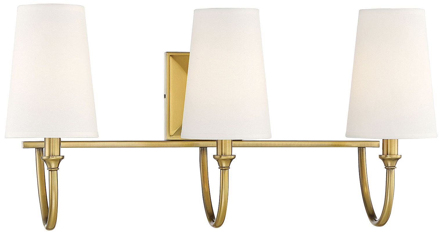 Image 5 Cameron 3-Light Bathroom Vanity Light in Warm Brass more views