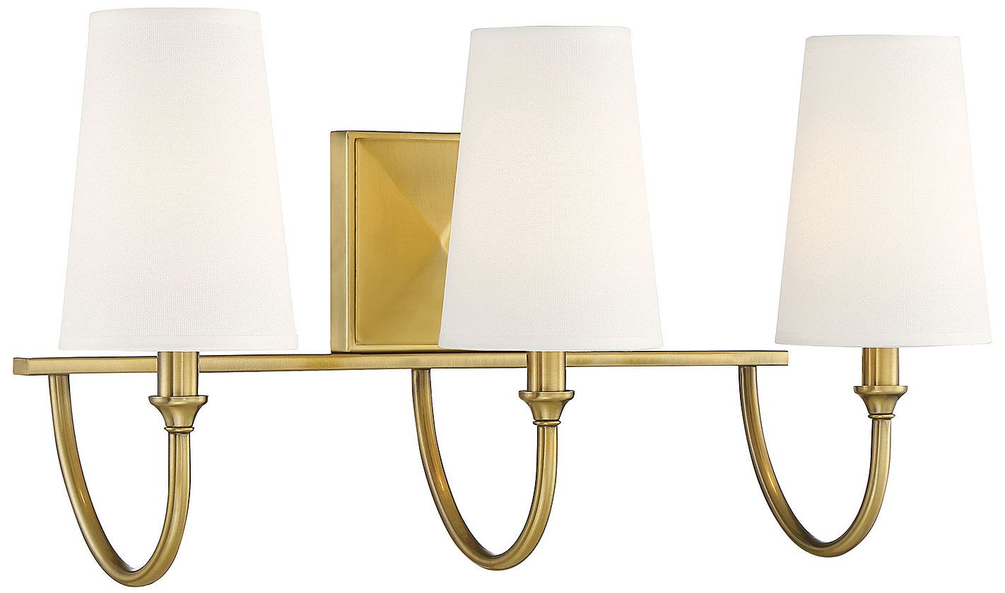 Image 6 Cameron 3-Light Bathroom Vanity Light in Warm Brass more views