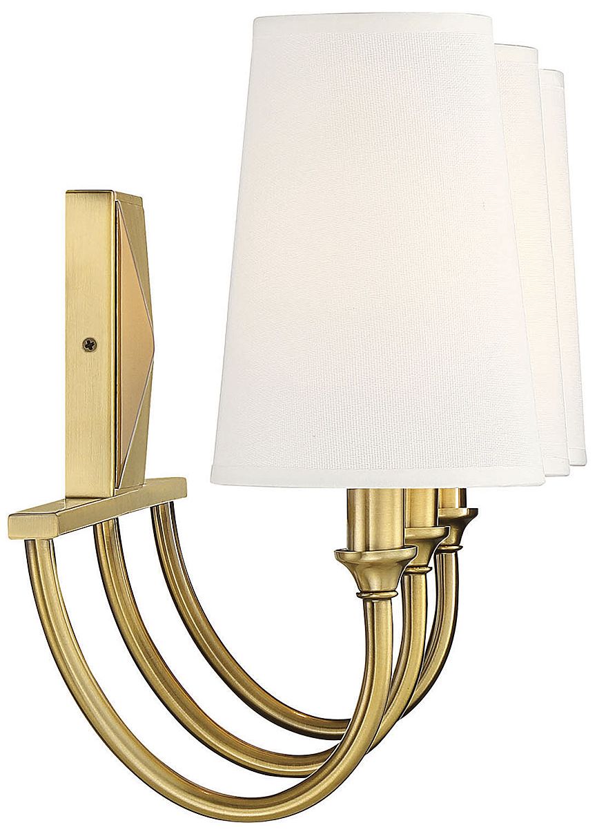 Image 7 Cameron 3-Light Bathroom Vanity Light in Warm Brass more views