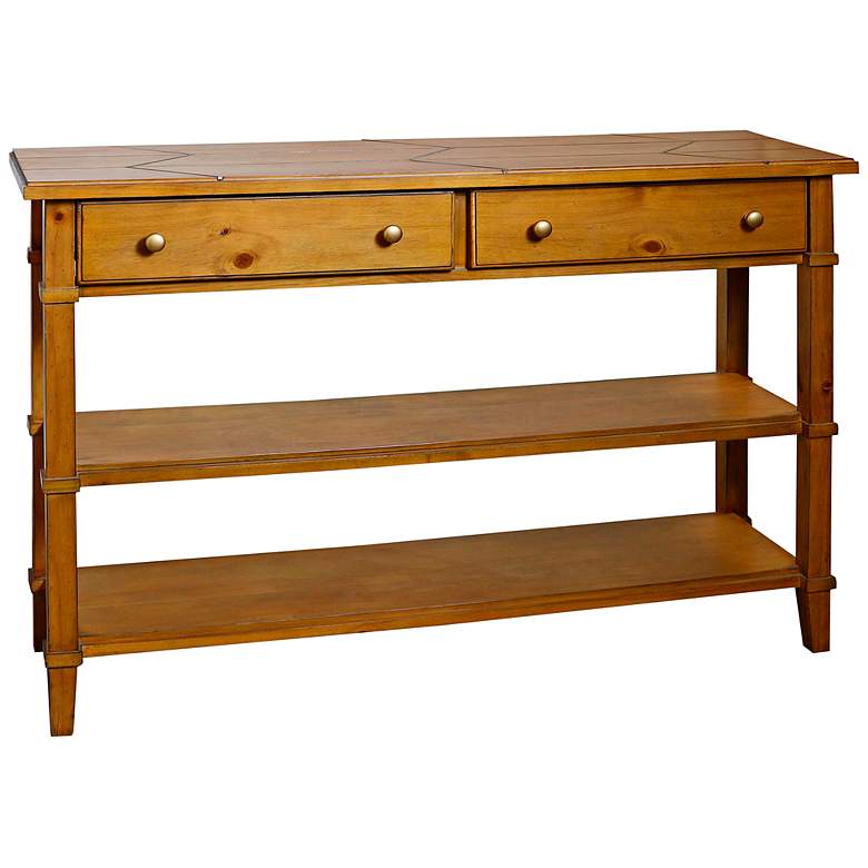 Image 1 Cameron 48" Wide Natural Wood Rectangular Console Table