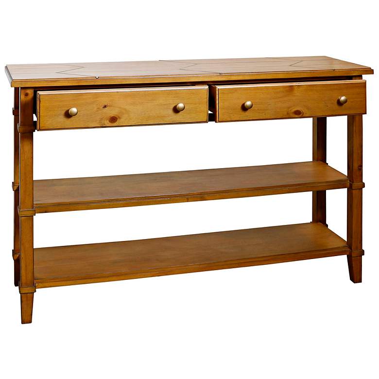 Image 4 Cameron 48" Wide Natural Wood Rectangular Console Table more views