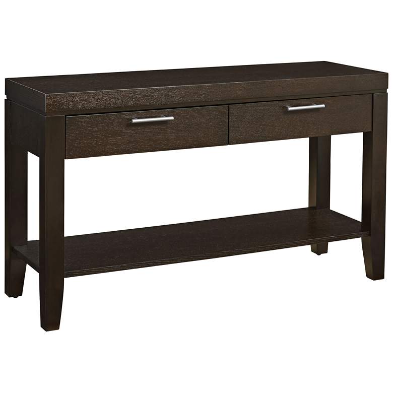 Image 1 Cameron Anthracite Wood 2-Drawer Sofa Console Table