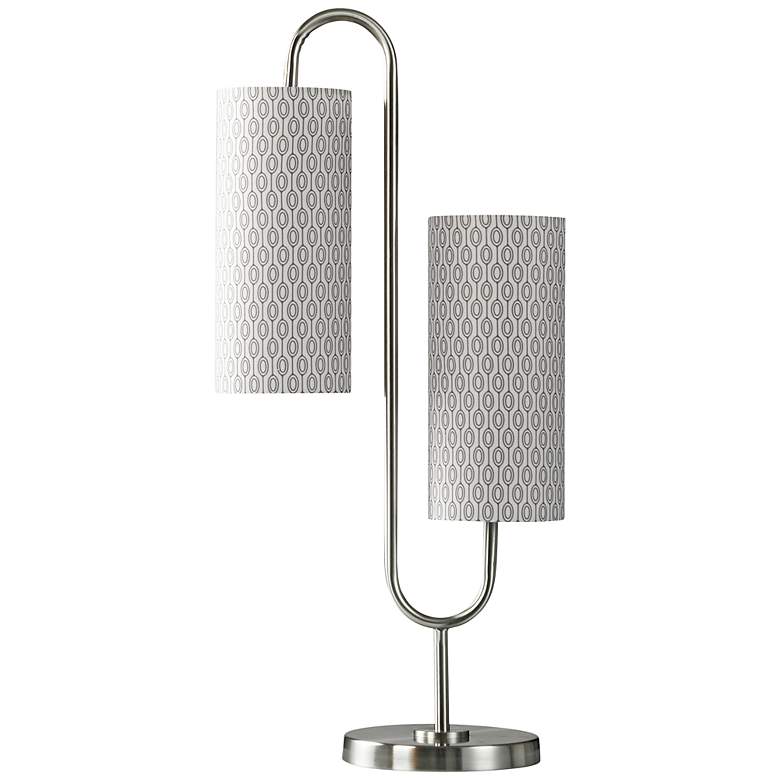 Image 1 Cameron Brushed Steel Double Curve Table Lamp