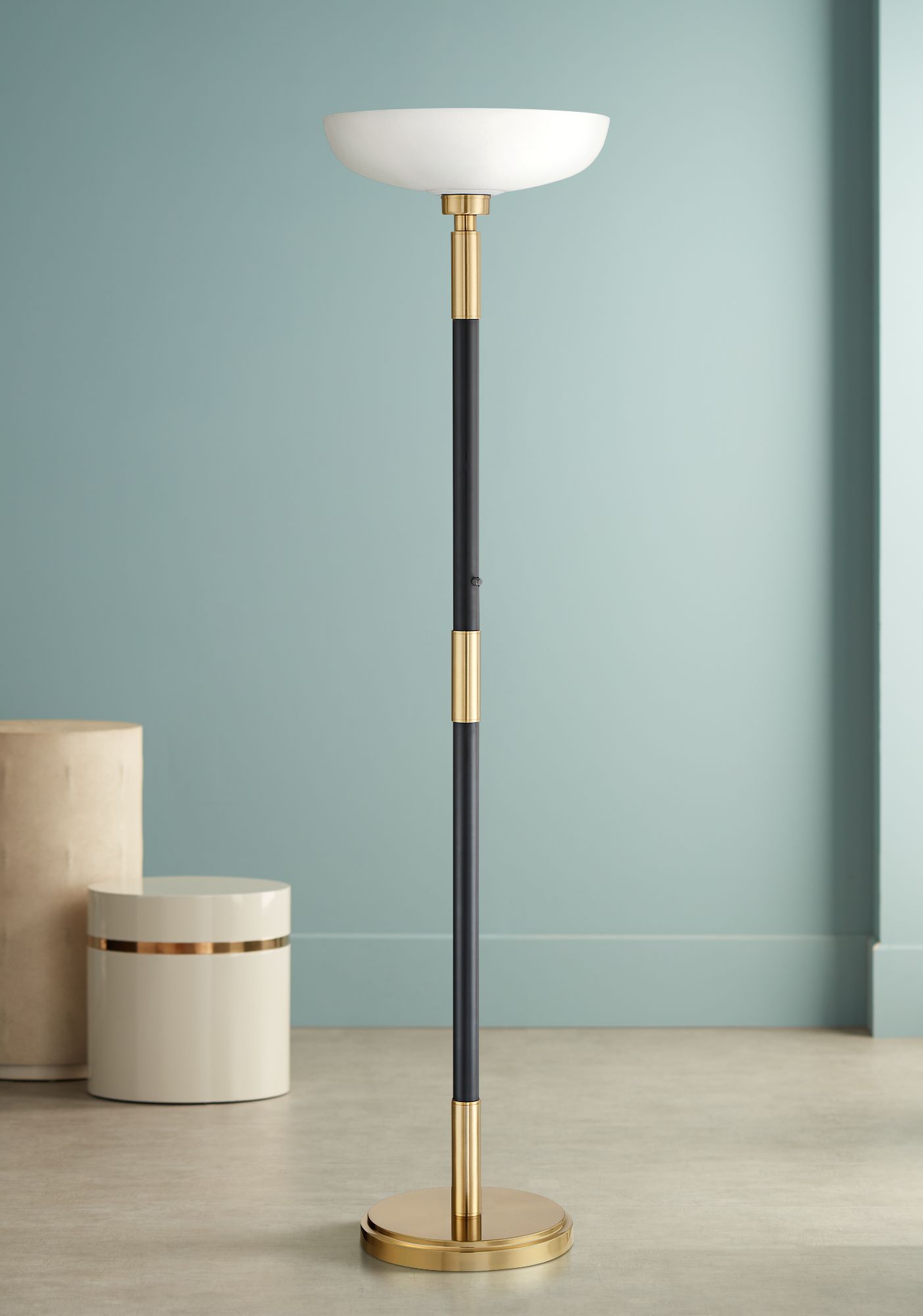 gold torchiere floor lamp