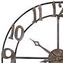 2_Cameron Rustic Pewter 31" Round Metal Wall Clock more views