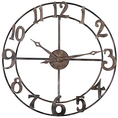 Cameron Rustic Pewter 31" Round Metal Wall Clock