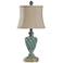 Cameron Table Lamp - Distressed Ocean Blue With Light Brown/Cream/Gold
