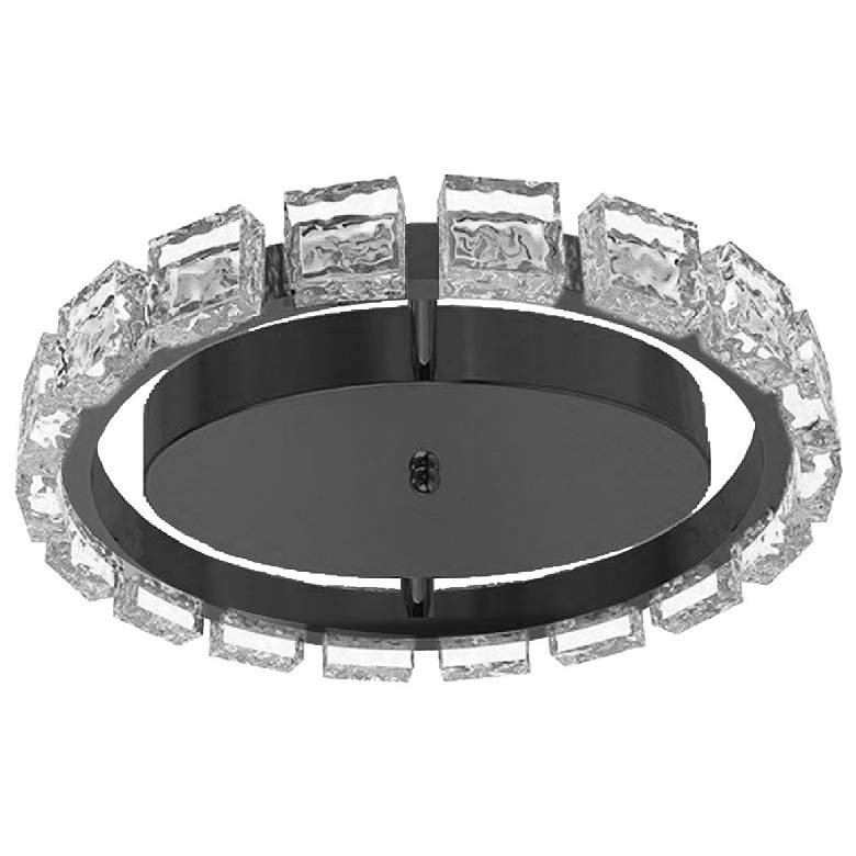 Image 1 Camila 16" Wide Matte Black 16W Flush Mount With Clear Acrylic