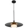 1_Camila 18" Wide Black and Brushed Brass LED Pendant Light