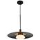 Camila 18" Wide Black and Brushed Brass LED Pendant Light