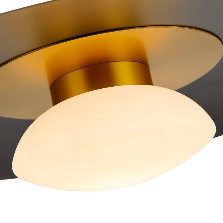 Image 7 Camila 18" Wide Black and Brushed Brass LED Pendant Light more views