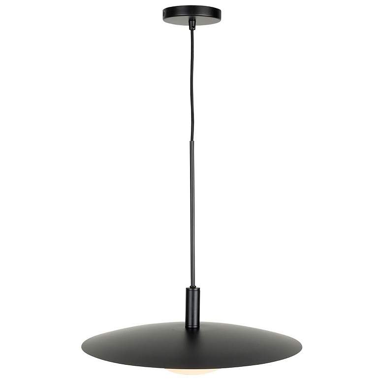 Image 5 Camila 18" Wide Black Pendant With Opal Alabaster Shade more views