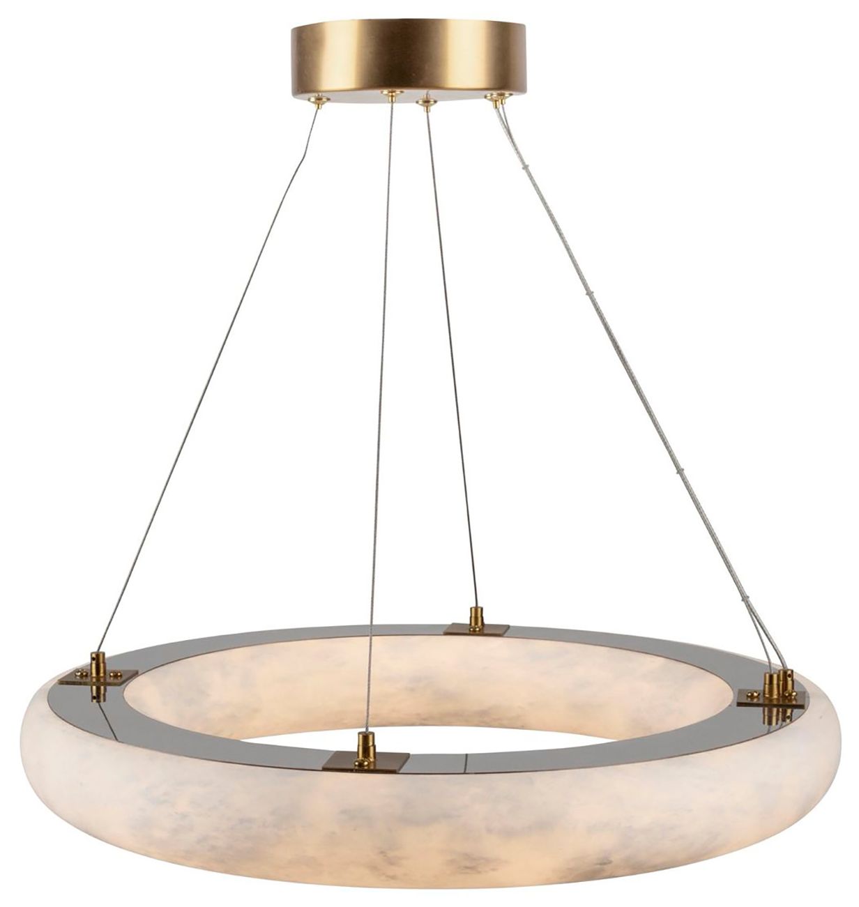Image 4 Camila 19" Wide Brushed Brass Chandelier With Opal Alabaster Shade more views