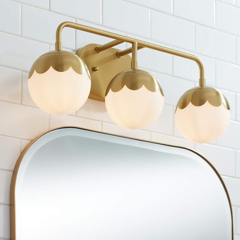 Image 2 Camila 22 1/2" Wide Antique Brass 3-Light Bath Light