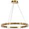 Camila 24" Wide Aged Brass 28W LED Chandelier With Crystal Glass Shade