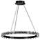 Camila 24" Wide Matte Black 28W LED Chandelier With Crystal Glass Shad