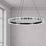 2_Camila 24" Wide Matte Black 28W LED Chandelier With Crystal Glass Shad more views