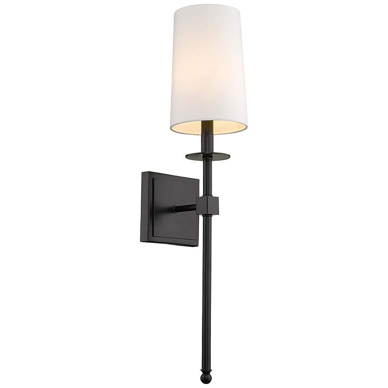 Image 1 Camila 26" High Matte Black Metal Wall Sconce