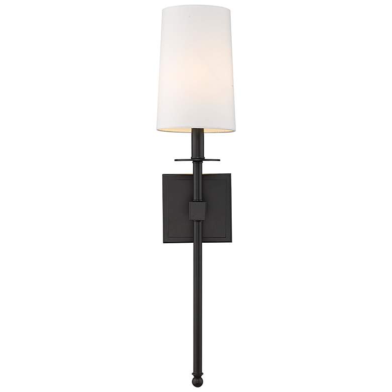 Image 3 Camila 26" High Matte Black Metal Wall Sconce more views