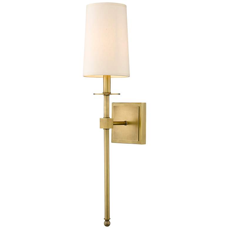 Image 3 Camila 26" High Rubbed Brass Wall Sconce more views
