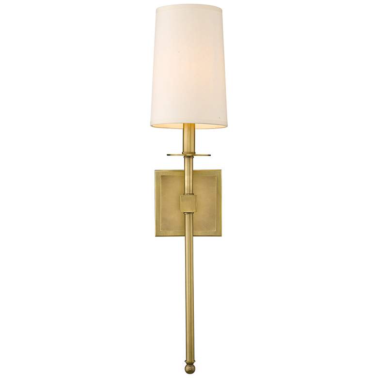 Image 4 Camila 26" High Rubbed Brass Wall Sconce more views
