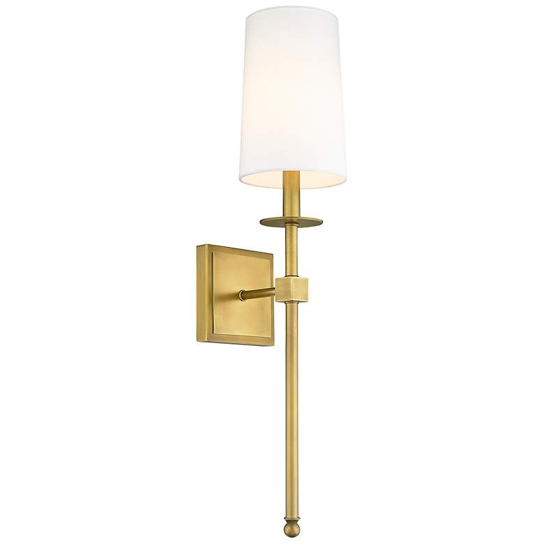 Image 3 Camila 26" High Rubbed Brass Wall Sconce