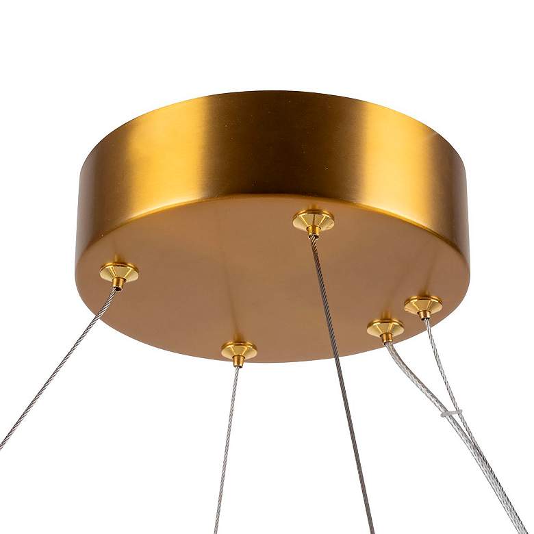 Image 6 Camila 27" Wide Brushed Brass Chandelier With Opal Alabaster Shade more views